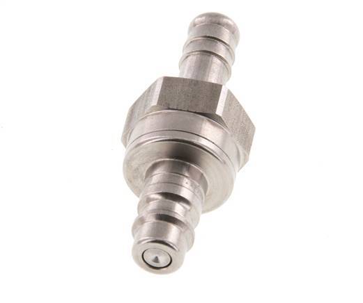 Stainless steel DN 7.2 (Euro) Air Coupling Plug 10 mm Hose Pillar Double Shut-Off