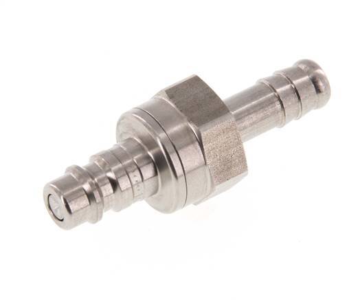 Stainless steel DN 7.2 (Euro) Air Coupling Plug 10 mm Hose Pillar Double Shut-Off