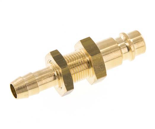 Brass DN 7.2 (Euro) Air Coupling Plug 8 mm Hose Pillar Bulkhead