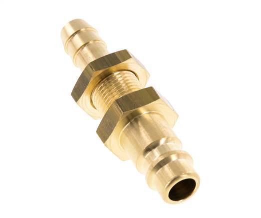 Brass DN 7.2 (Euro) Air Coupling Plug 8 mm Hose Pillar Bulkhead