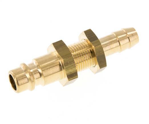 Brass DN 7.2 (Euro) Air Coupling Plug 8 mm Hose Pillar Bulkhead