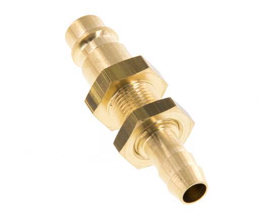 Brass DN 7.2 (Euro) Air Coupling Plug 8 mm Hose Pillar Bulkhead