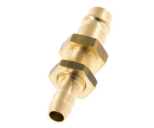 Brass DN 7.2 (Euro) Air Coupling Plug 8 mm Hose Pillar Bulkhead