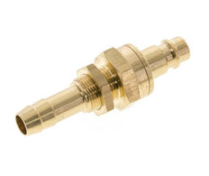 Brass DN 7.2 (Euro) Air Coupling Plug 10 mm Hose Pillar Bulkhead Double Shut-Off