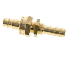 Brass DN 7.2 (Euro) Air Coupling Plug 10 mm Hose Pillar Bulkhead Double Shut-Off