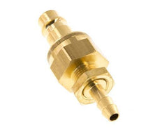 Brass DN 7.2 (Euro) Air Coupling Plug 6 mm Hose Pillar Bulkhead Double Shut-Off