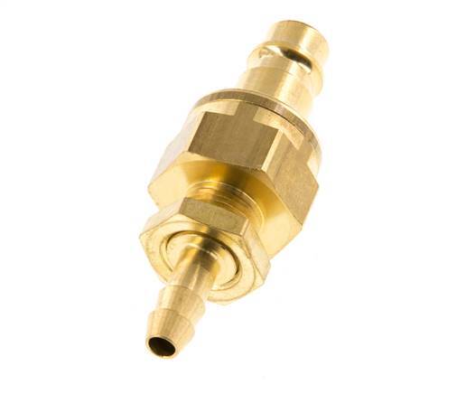 Brass DN 7.2 (Euro) Air Coupling Plug 6 mm Hose Pillar Bulkhead Double Shut-Off