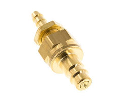Brass DN 7.2 (Euro) Air Coupling Plug 6 mm Hose Pillar Bulkhead Double Shut-Off