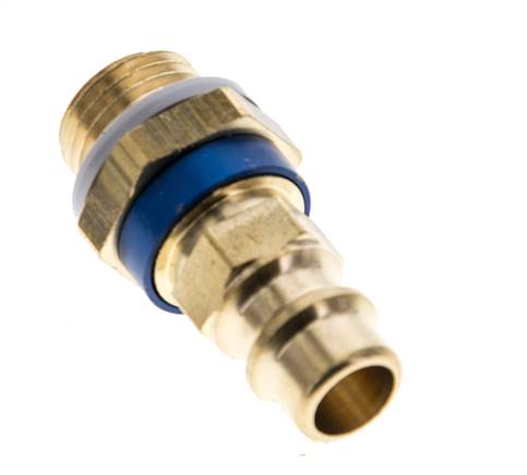 Brass DN 7.2 (Euro) Blue-Coded Air Coupling Plug G 1/4 inch Male