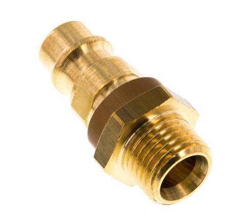 Brass DN 7.2 (Euro) Brown-Coded Air Coupling Plug G 1/4 inch Male