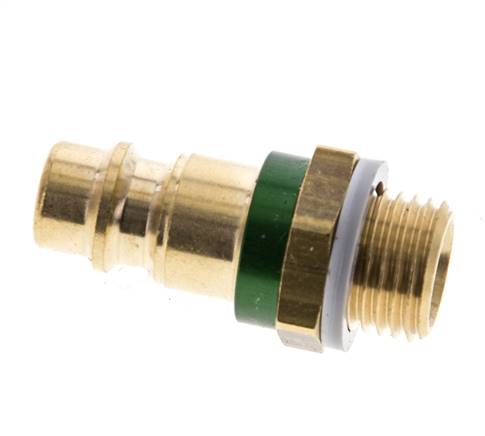 Brass DN 7.2 (Euro) Green-Coded Air Coupling Plug G 1/4 inch Male