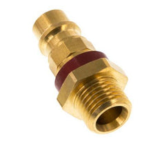 Brass DN 7.2 (Euro) Red-Coded Air Coupling Plug G 1/4 inch Male