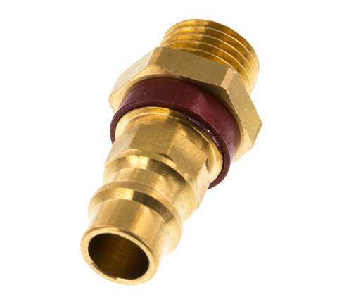 Brass DN 7.2 (Euro) Red-Coded Air Coupling Plug G 1/4 inch Male