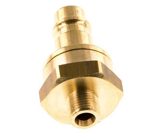 Brass DN 7.2 (Euro) Air Coupling Plug G 1/8 inch Male Double Shut-Off