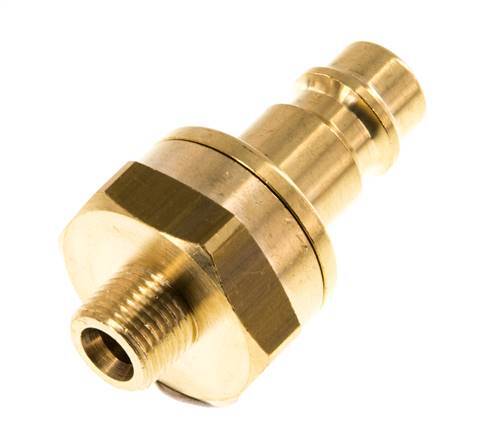 Brass DN 7.2 (Euro) Air Coupling Plug G 1/8 inch Male Double Shut-Off