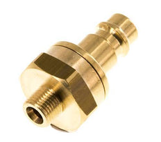 Brass DN 7.2 (Euro) Air Coupling Plug G 1/8 inch Male Double Shut-Off
