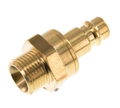 Brass DN 7.2 (Euro) Air Coupling Plug G 3/8 inch Male Double Shut-Off