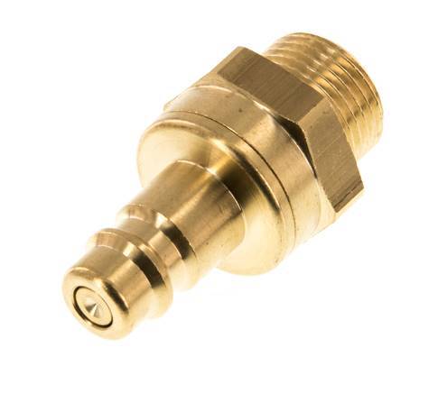 Brass DN 7.2 (Euro) Air Coupling Plug G 3/8 inch Male Double Shut-Off