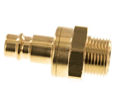 Brass DN 7.2 (Euro) Air Coupling Plug G 3/8 inch Male Double Shut-Off