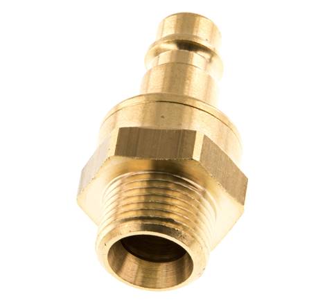 Brass DN 7.2 (Euro) Air Coupling Plug G 3/8 inch Male Double Shut-Off