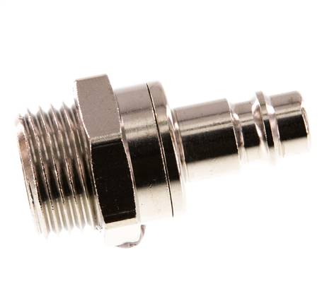 Nickel-plated Brass DN 7.2 (Euro) Air Coupling Plug G 1/2 inch Male Double Shut-Off