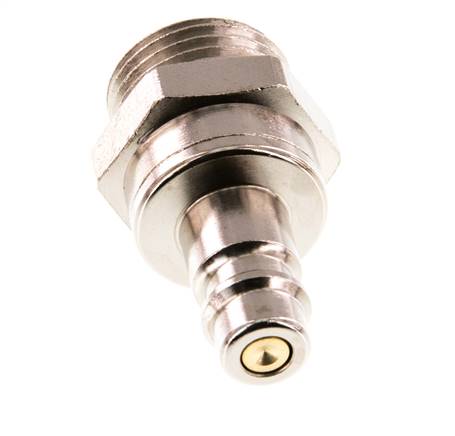 Nickel-plated Brass DN 7.2 (Euro) Air Coupling Plug G 1/2 inch Male Double Shut-Off