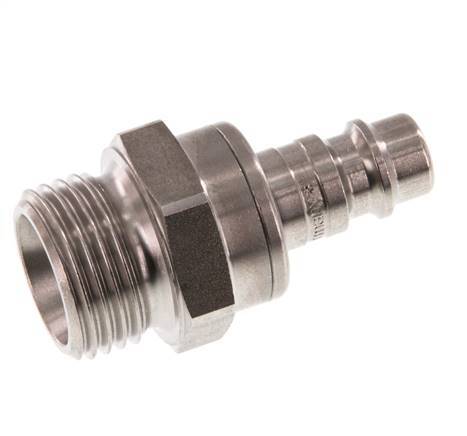 Stainless steel DN 7.2 (Euro) Air Coupling Plug G 1/2 inch Male Double Shut-Off