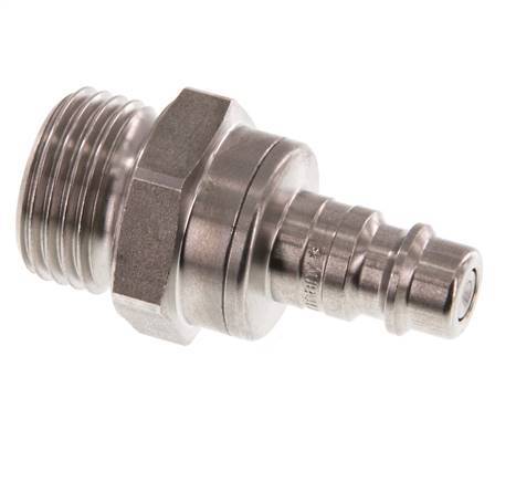 Stainless steel DN 7.2 (Euro) Air Coupling Plug G 1/2 inch Male Double Shut-Off