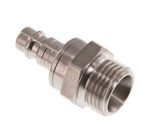 Stainless steel DN 7.2 (Euro) Air Coupling Plug G 1/2 inch Male Double Shut-Off