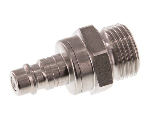 Stainless steel DN 7.2 (Euro) Air Coupling Plug G 1/2 inch Male Double Shut-Off