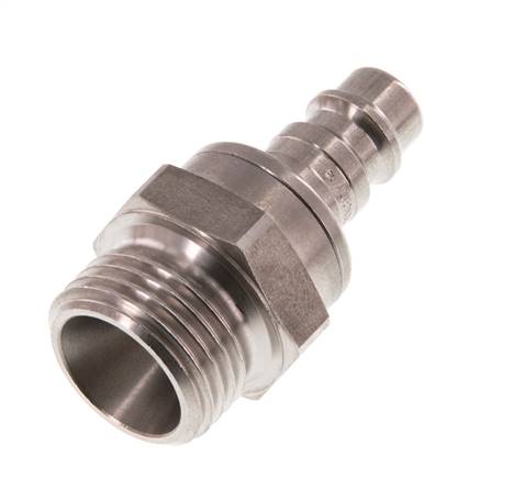 Stainless steel DN 7.2 (Euro) Air Coupling Plug G 1/2 inch Male Double Shut-Off