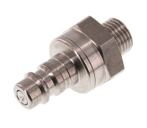 Stainless steel DN 7.2 (Euro) Air Coupling Plug G 1/4 inch Male Double Shut-Off