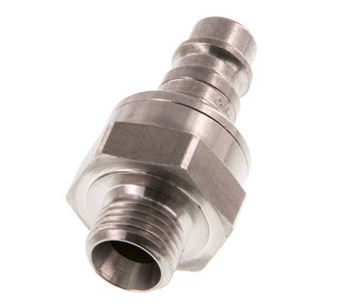 Stainless steel DN 7.2 (Euro) Air Coupling Plug G 1/4 inch Male Double Shut-Off