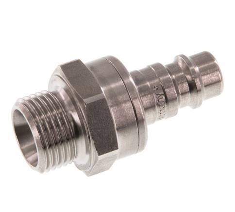 Stainless steel DN 7.2 (Euro) Air Coupling Plug G 3/8 inch Male Double Shut-Off