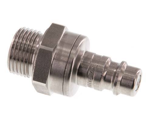 Stainless steel DN 7.2 (Euro) Air Coupling Plug G 3/8 inch Male Double Shut-Off