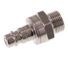 Stainless steel DN 7.2 (Euro) Air Coupling Plug G 3/8 inch Male Double Shut-Off