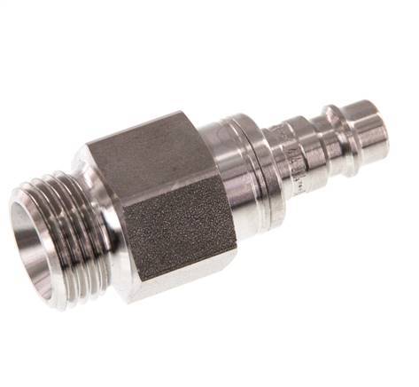 Stainless Steel 316L DN 7.2 (Euro) Air Coupling Plug G 1/2 inch Male Double Shut-Off