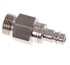 Stainless Steel 316L DN 7.2 (Euro) Air Coupling Plug G 1/2 inch Male Double Shut-Off