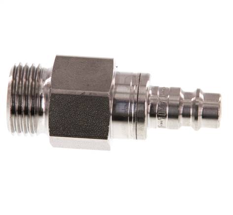 Stainless Steel 316L DN 7.2 (Euro) Air Coupling Plug G 1/2 inch Male Double Shut-Off