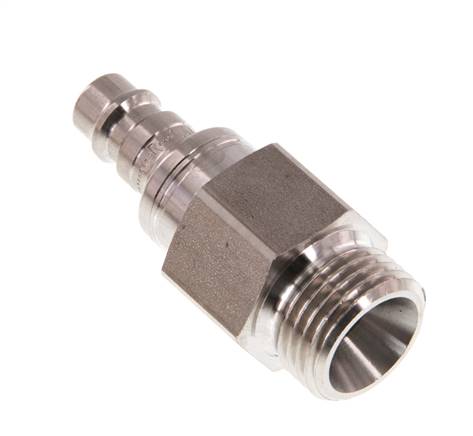 Stainless Steel 316L DN 7.2 (Euro) Air Coupling Plug G 1/2 inch Male Double Shut-Off