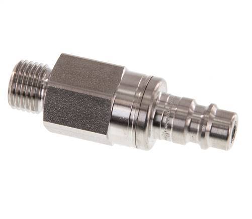 Stainless Steel 316L DN 7.2 (Euro) Air Coupling Plug G 1/4 inch Male Double Shut-Off