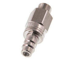 Stainless Steel 316L DN 7.2 (Euro) Air Coupling Plug G 1/4 inch Male Double Shut-Off