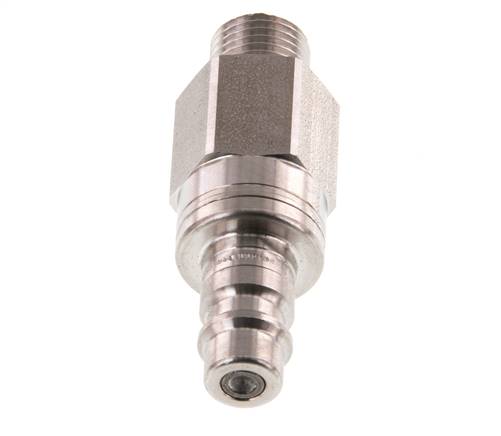 Stainless Steel 316L DN 7.2 (Euro) Air Coupling Plug G 1/4 inch Male Double Shut-Off