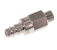 Stainless Steel 316L DN 7.2 (Euro) Air Coupling Plug G 1/4 inch Male Double Shut-Off