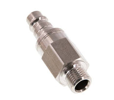 Stainless Steel 316L DN 7.2 (Euro) Air Coupling Plug G 1/4 inch Male Double Shut-Off