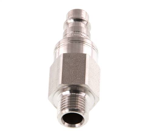 Stainless Steel 316L DN 7.2 (Euro) Air Coupling Plug G 1/4 inch Male Double Shut-Off