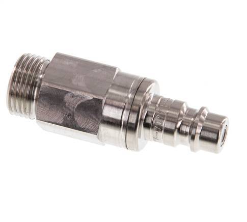 Stainless Steel 316L DN 7.2 (Euro) Air Coupling Plug G 3/8 inch Male Double Shut-Off