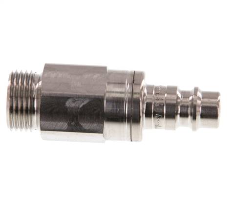 Stainless Steel 316L DN 7.2 (Euro) Air Coupling Plug G 3/8 inch Male Double Shut-Off