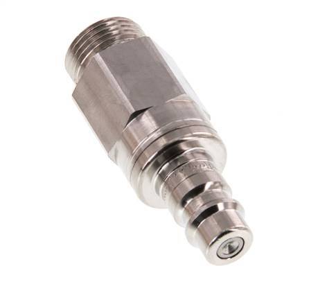Stainless Steel 316L DN 7.2 (Euro) Air Coupling Plug G 3/8 inch Male Double Shut-Off