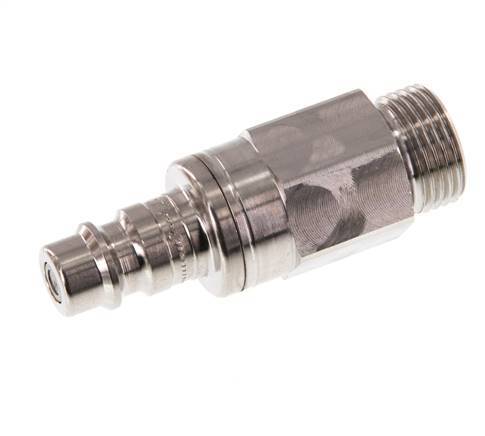 Stainless Steel 316L DN 7.2 (Euro) Air Coupling Plug G 3/8 inch Male Double Shut-Off